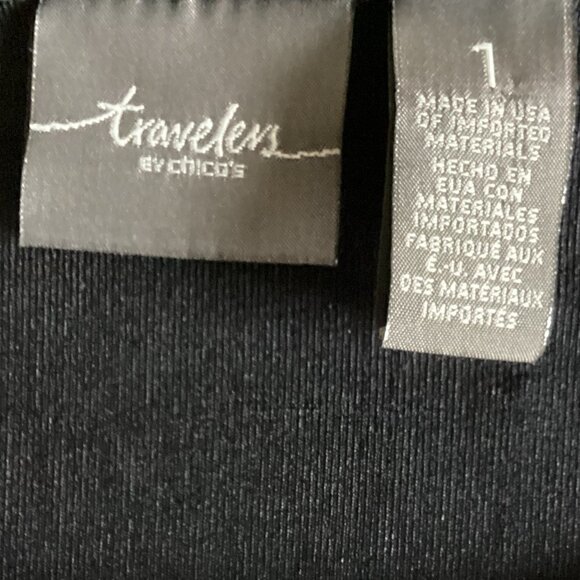 Chico's Travelers Tank Top Chain Mesh Sz 1 (M/8) Black Silver Gold 105M - Picture 8 of 10